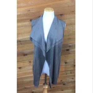 KATHERINE BARCLAYOPEN FRONT FAUX SUEDE VEST